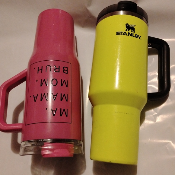 Stanley Lime and Mom Pink Travel Mugs - Picture 5 of 7
